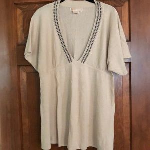 Michael Kors SZ L linen blend top